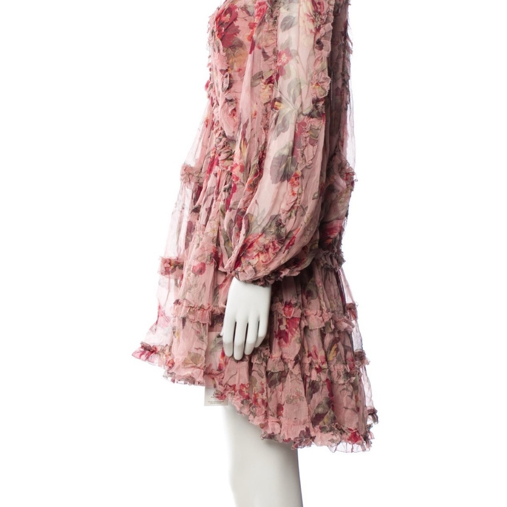 Pink Floral Ruffled   Dress - Picture 14 of 14